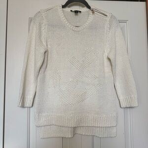 Ann Taylor White Cotton Anchor‎ Sweater Size Medium